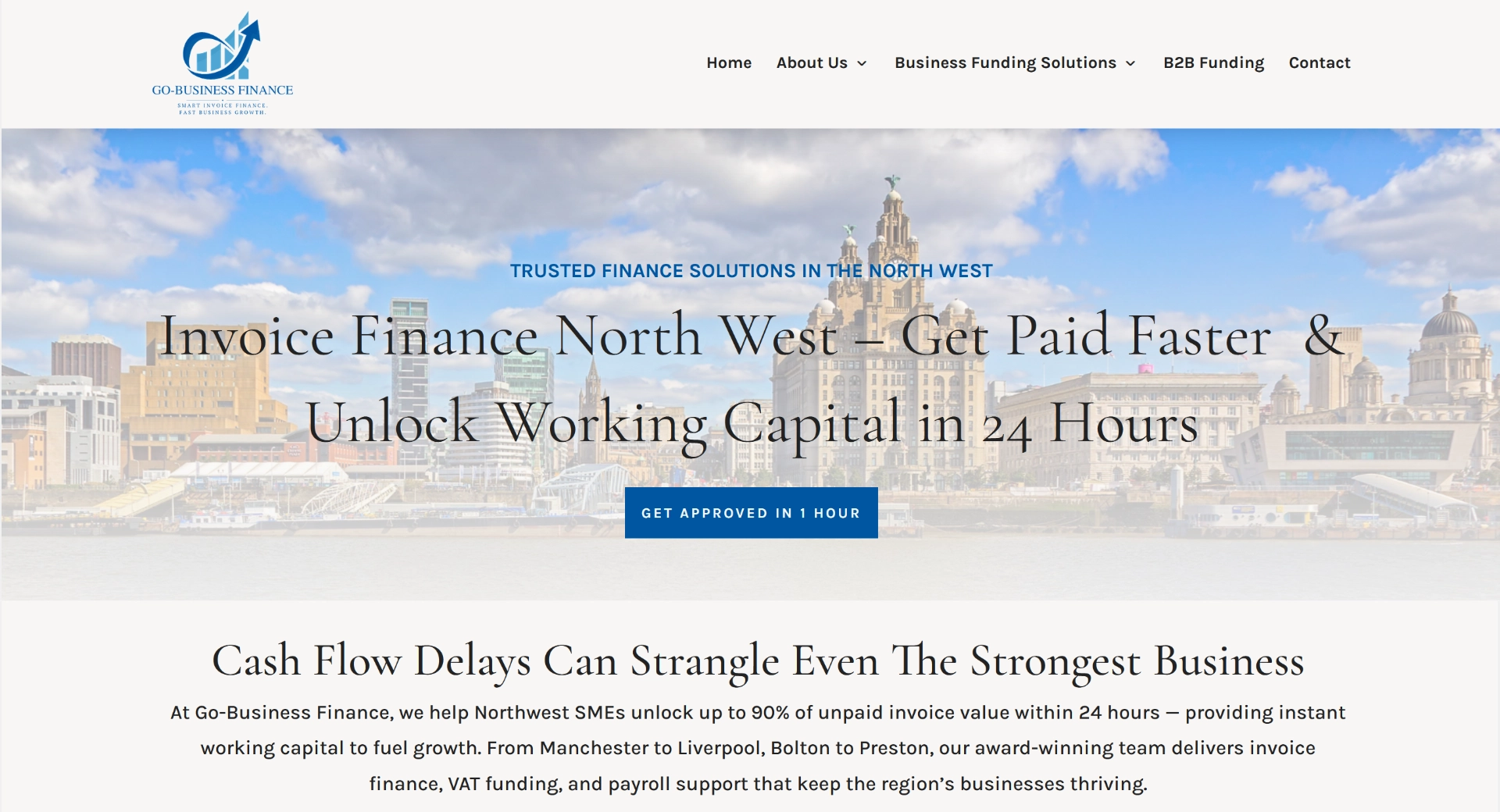 Go-Business Finance homepage