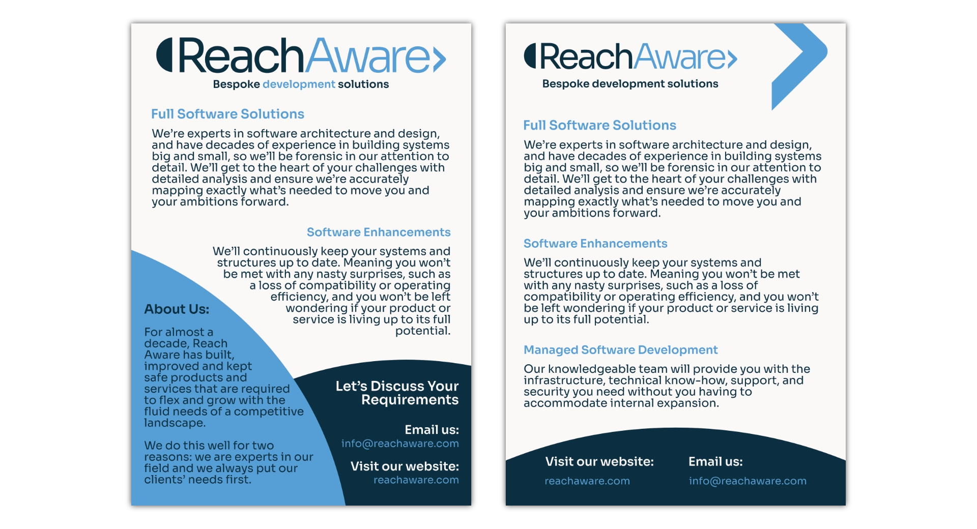 2 Reach Aware flyers
