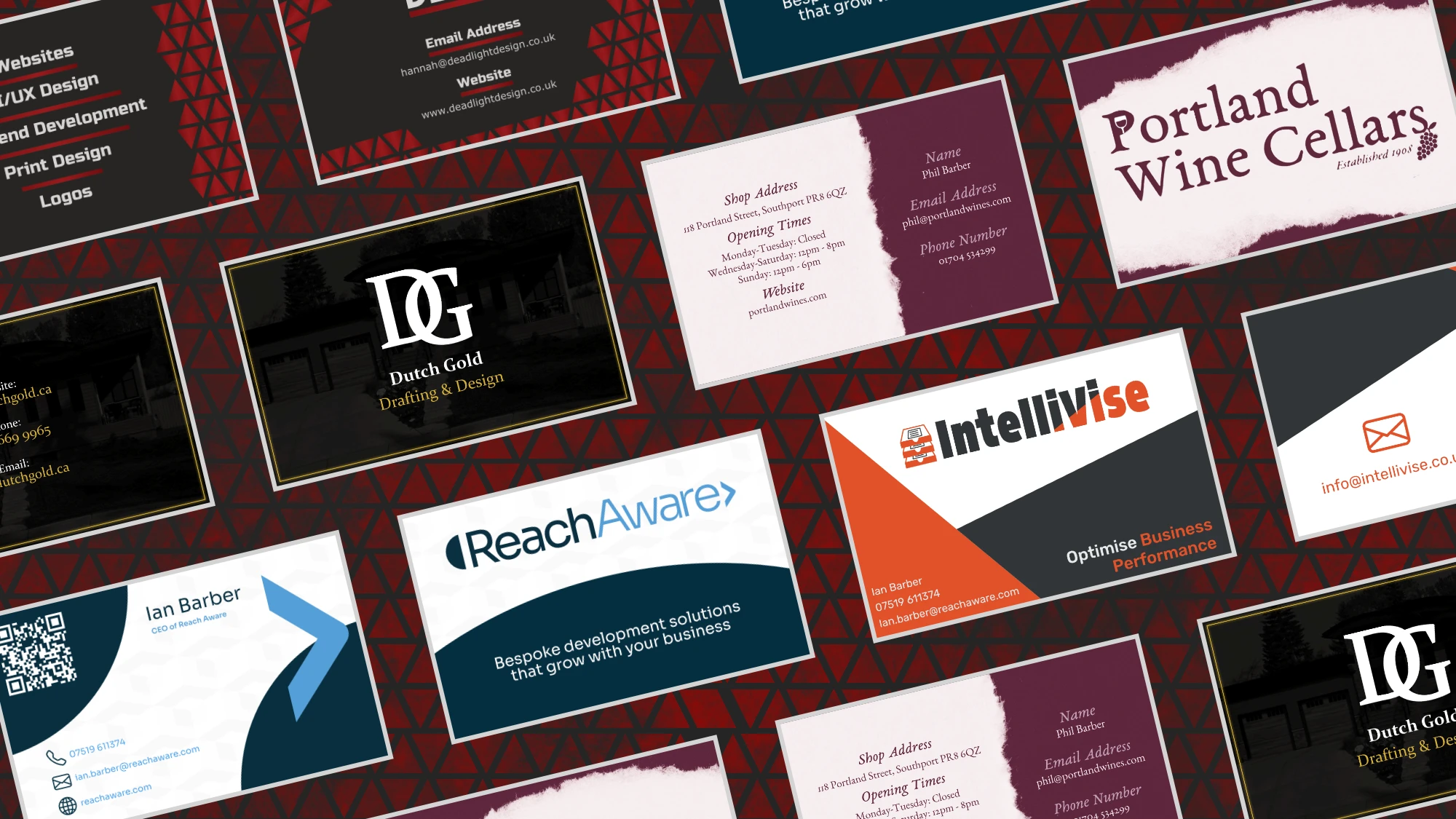 A selection of business cards