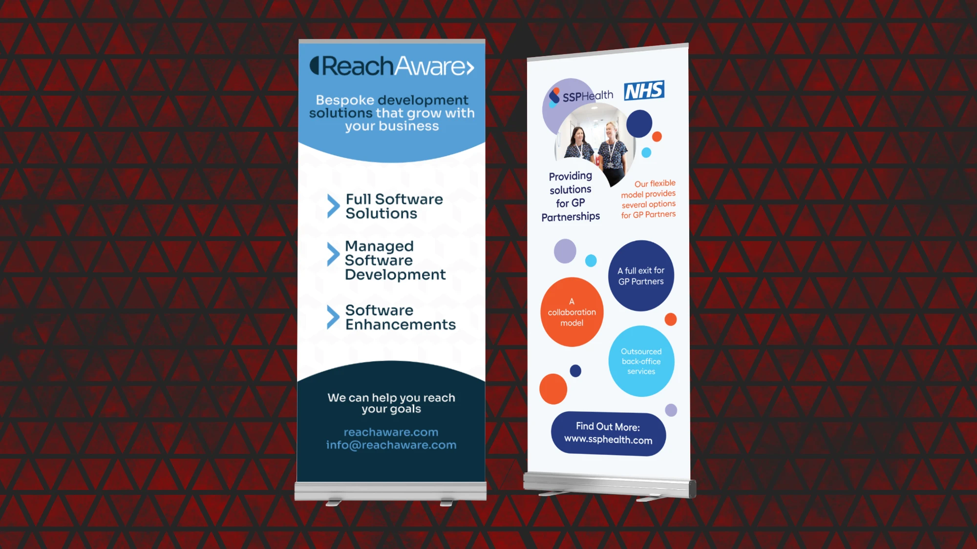 A selection of roller banners